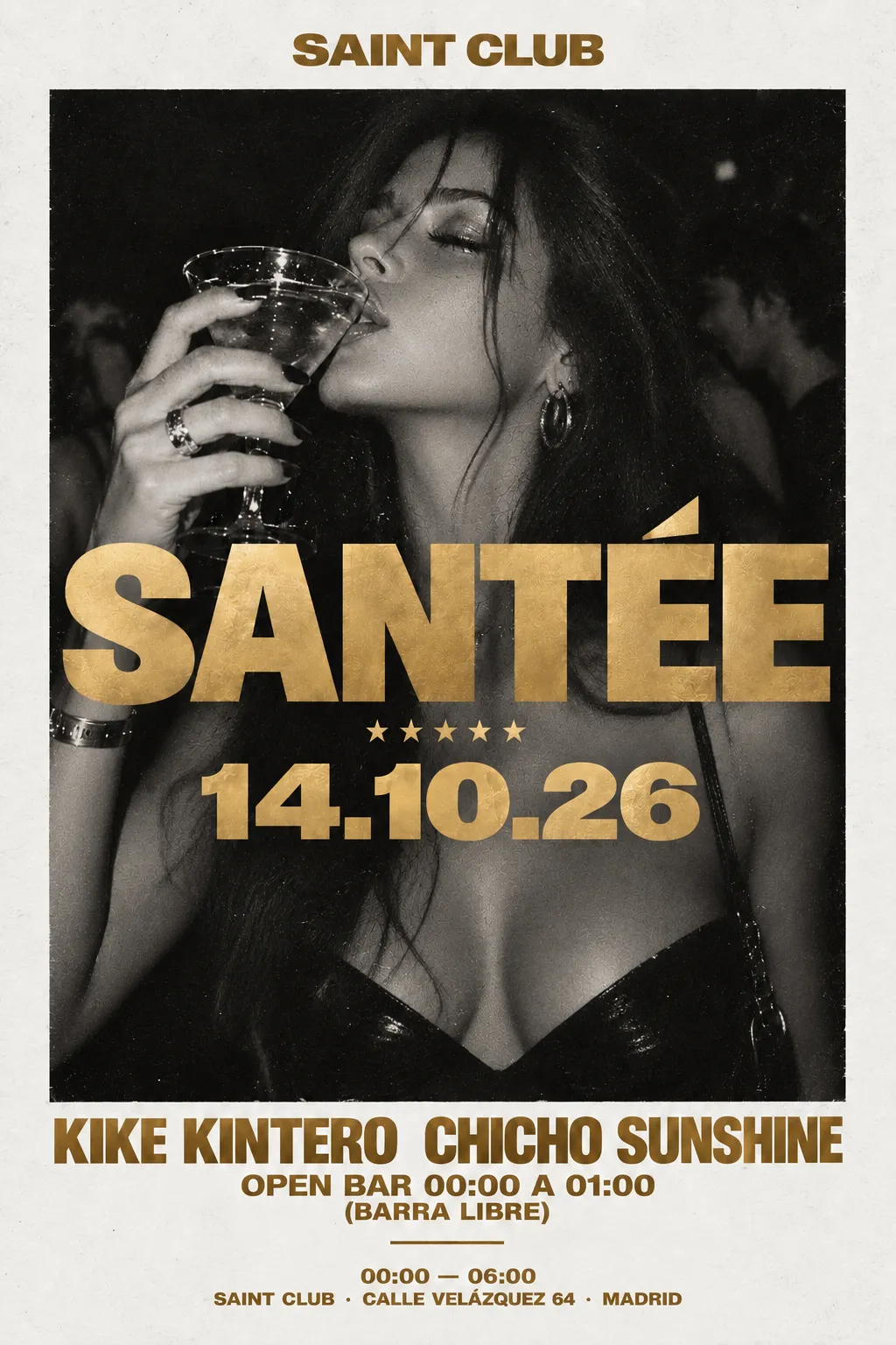 Flyer de SANTEE X SAINT CLUB en Saint Club (Madrid), miércoles 21 de octubre de 2026