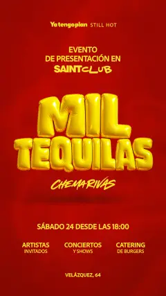 Flyer de Tardeo Mil Tequilas x Yatengoplan en Saint Club (Madrid), sábado 24 de octubre de 2026