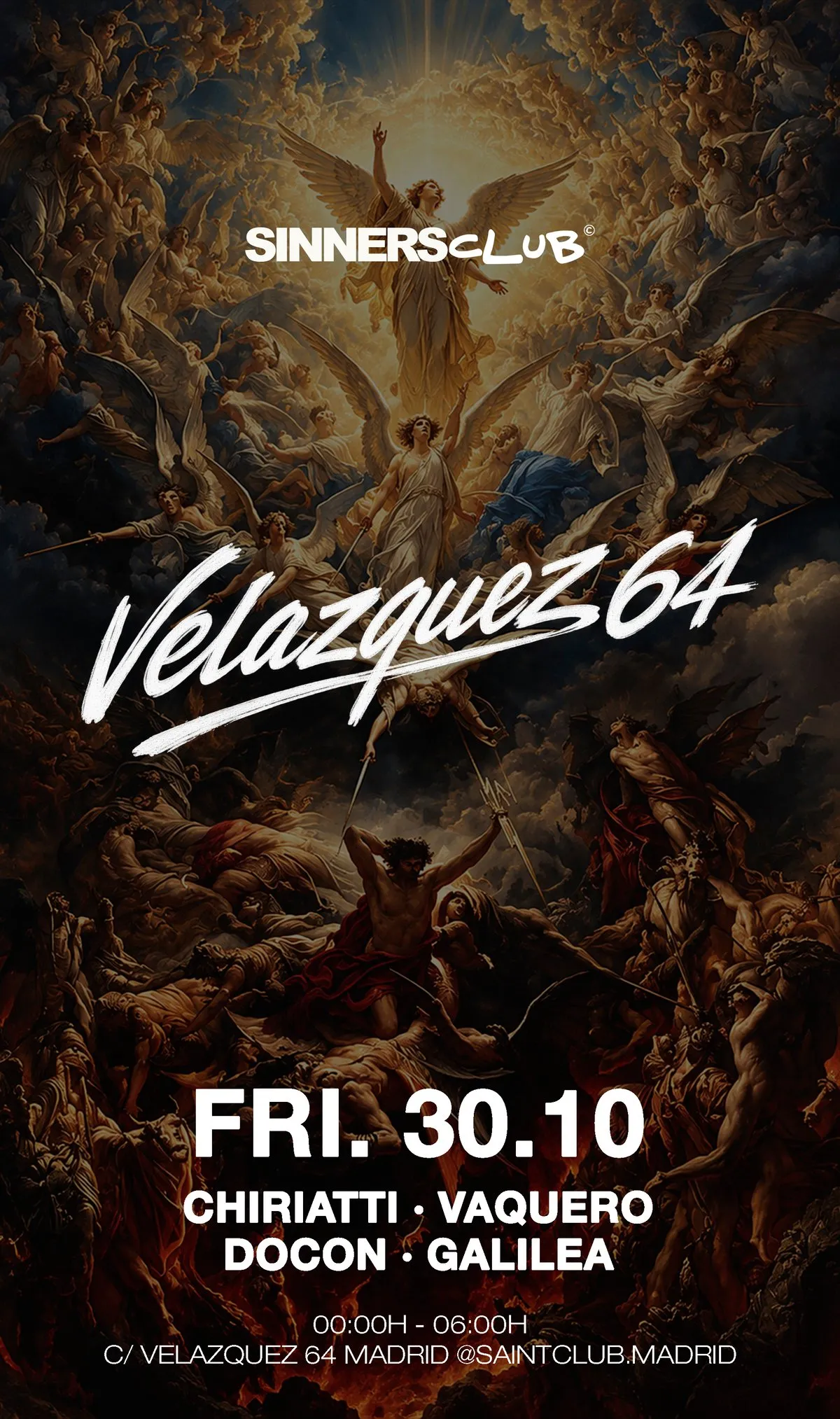 Flyer de SAINT CLUB FRIDAYS en Saint Club (Madrid), viernes 30 de octubre de 2026