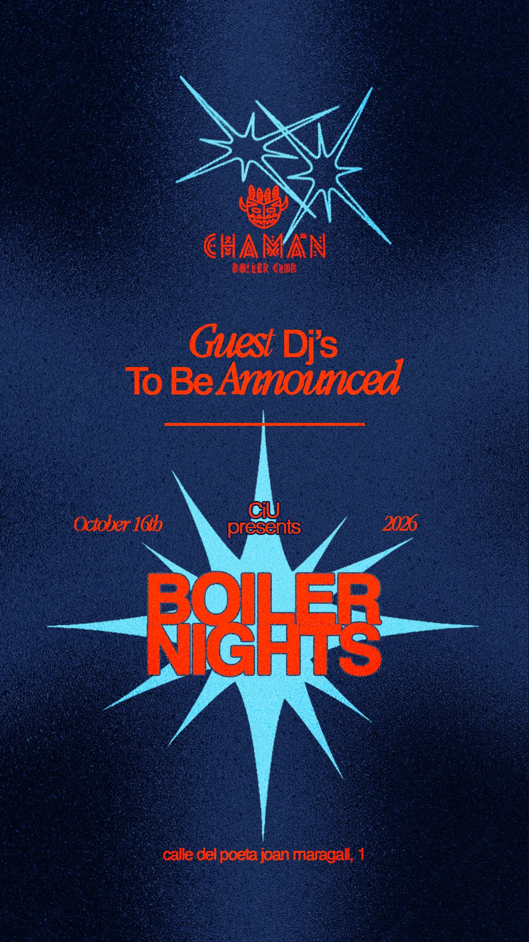 Flyer de CHAMAN en Chamán (Madrid), viernes 16 de octubre de 2026