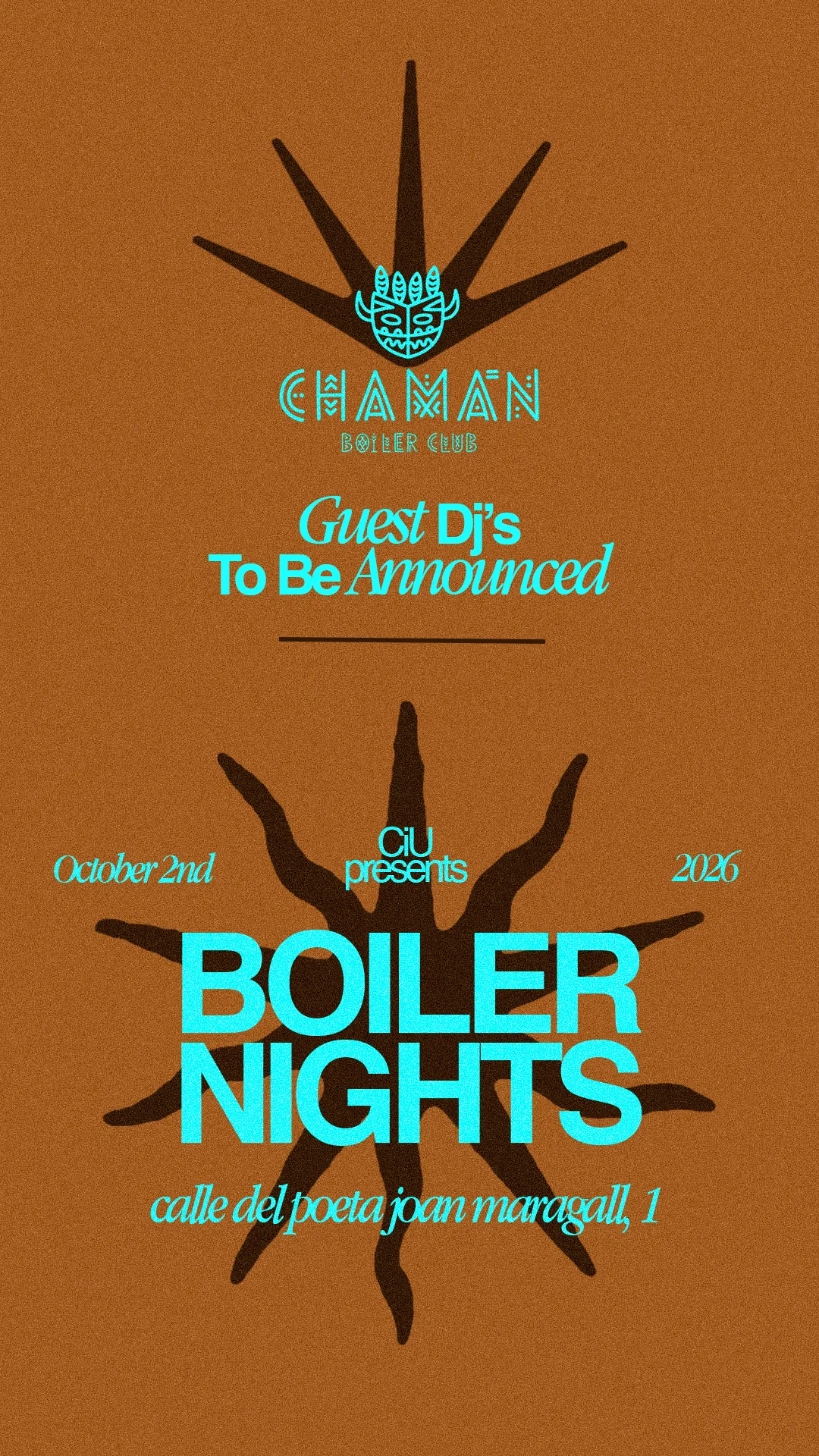 Flyer for CHAMAN at Chamán (Madrid), Friday 2 October 2026