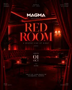 Flyer de MAGMA RED ROOM en CrisTo Social Club (Madrid), jueves 1 de octubre de 2026