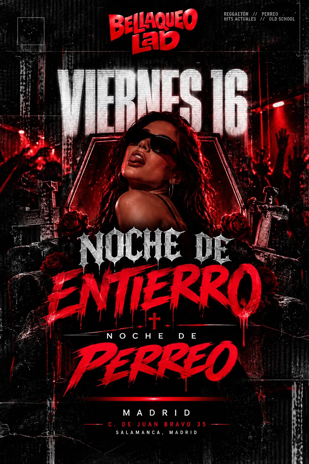 Flyer de NOCHE DE ENTIERRO - NOCHE DE PERREO en CrisTo Social Club (Madrid), viernes 16 de octubre de 2026