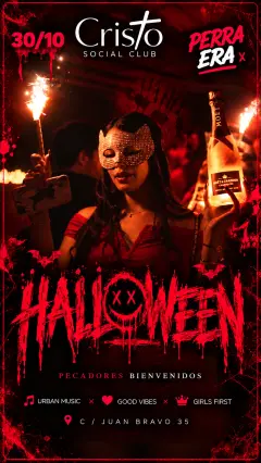 Flyer de HALLOWEEN 🎃 PERRA ERA en CrisTo Social Club (Madrid), viernes 30 de octubre de 2026