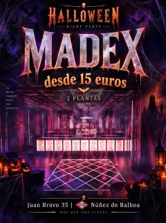 Flyer de HALLOWEEN 🎃 MADEX DESDE 15€ en CrisTo Social Club (Madrid), sábado 31 de octubre de 2026
