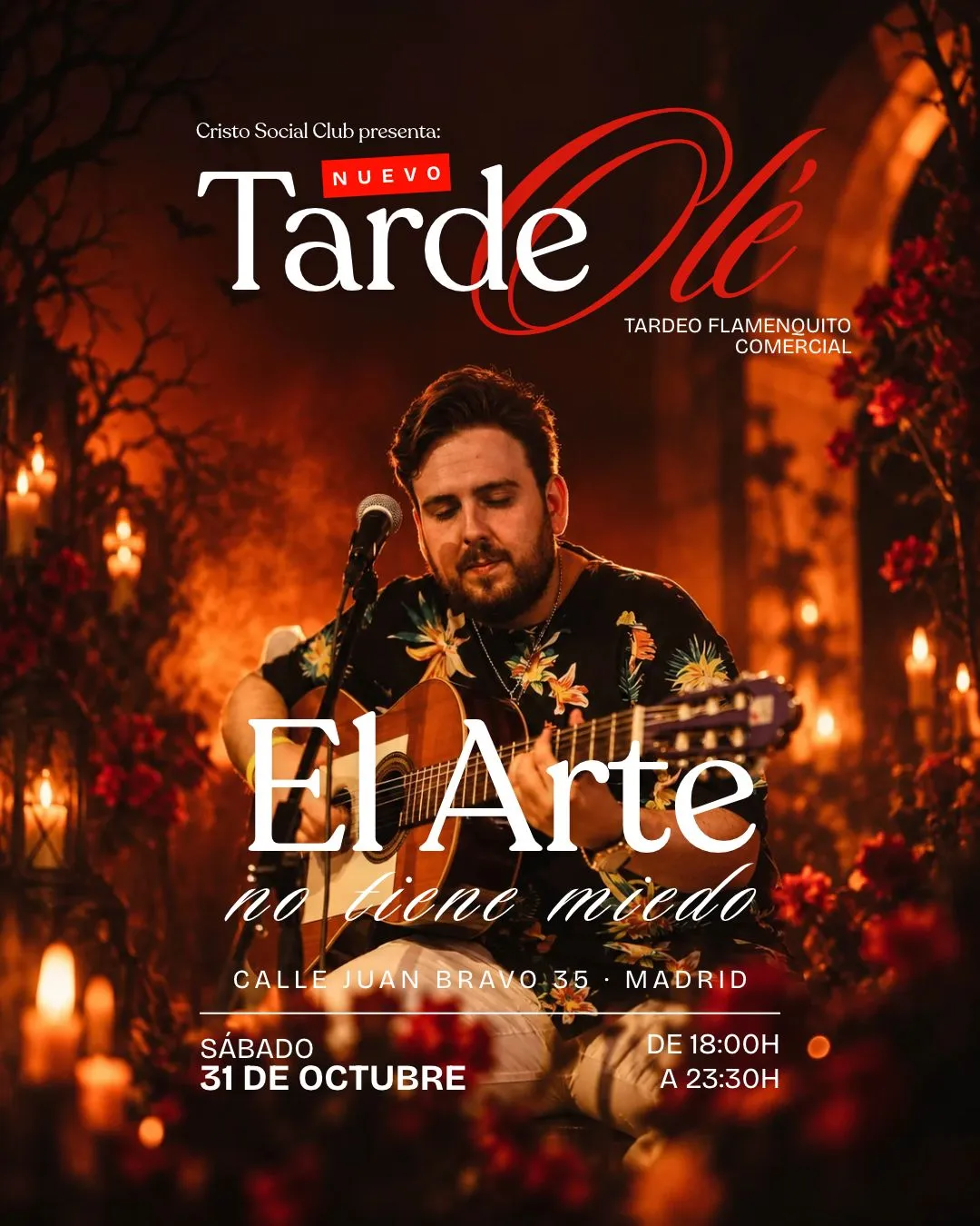 Flyer for TARDEOLÉ at CrisTo Social Club (Madrid), Saturday 31 October 2026