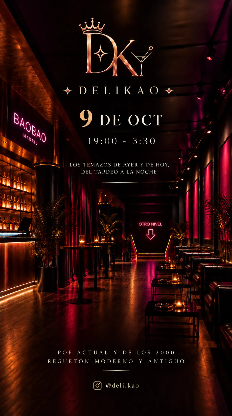 Flyer for DELIKAO at Bao Bao (Madrid), Friday 9 October 2026