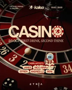 Flyer de Casino x KALEA en Etnia (Madrid), viernes 2 de octubre de 2026