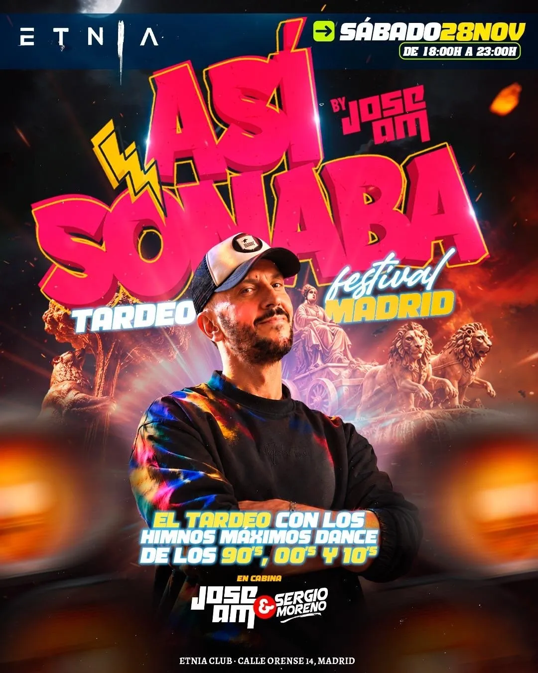 Flyer de Tardeo ASI SONABA by Jose AM en Etnia (Madrid), sábado 28 de noviembre de 2026