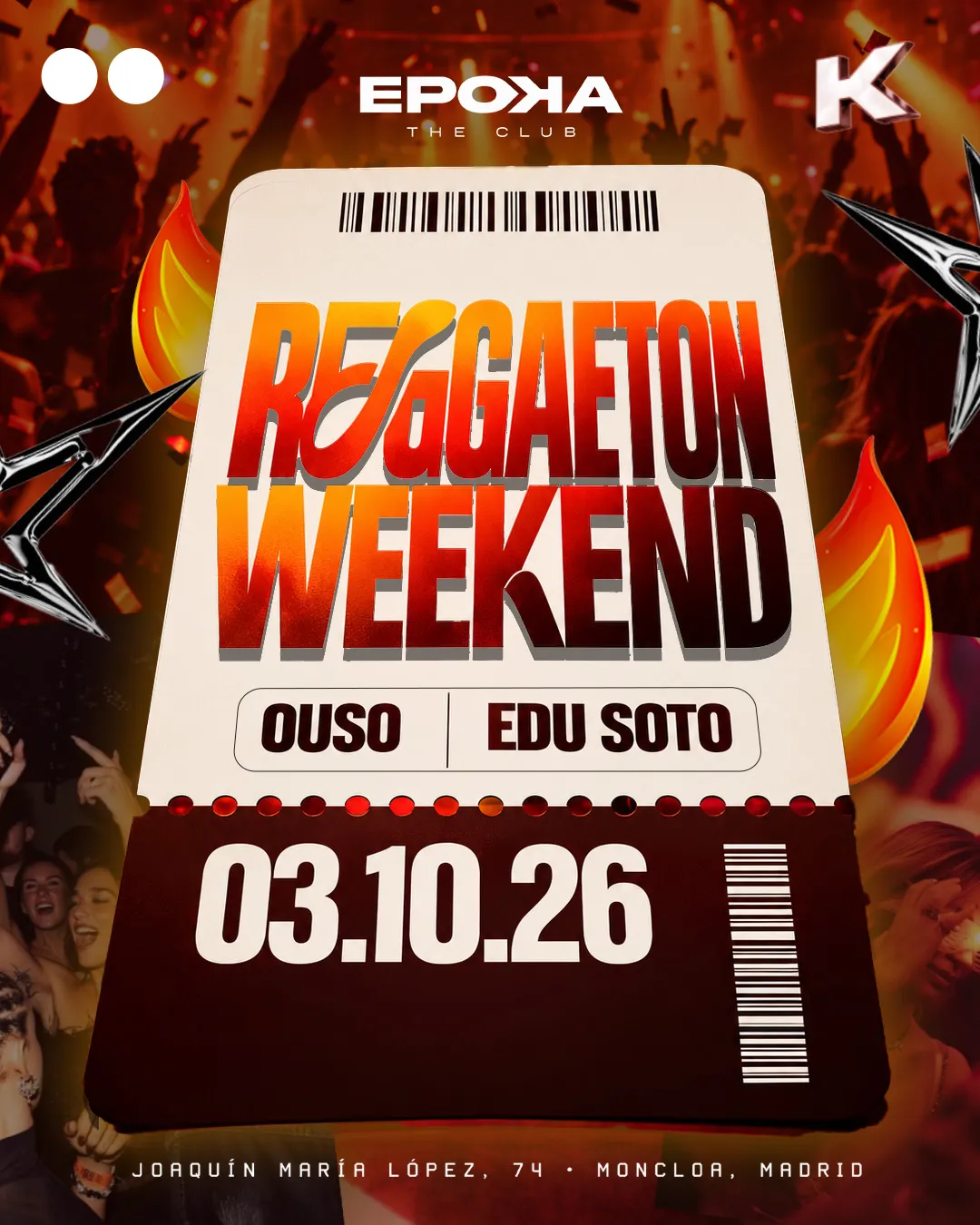 Flyer de REGGAETON WEEKEND en Epoka The Club (Madrid), sábado 3 de octubre de 2026