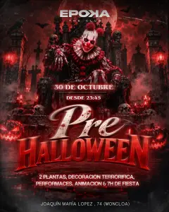 Flyer de EPOKA - PRE-HALLOWEEN en Epoka The Club (Madrid), viernes 30 de octubre de 2026