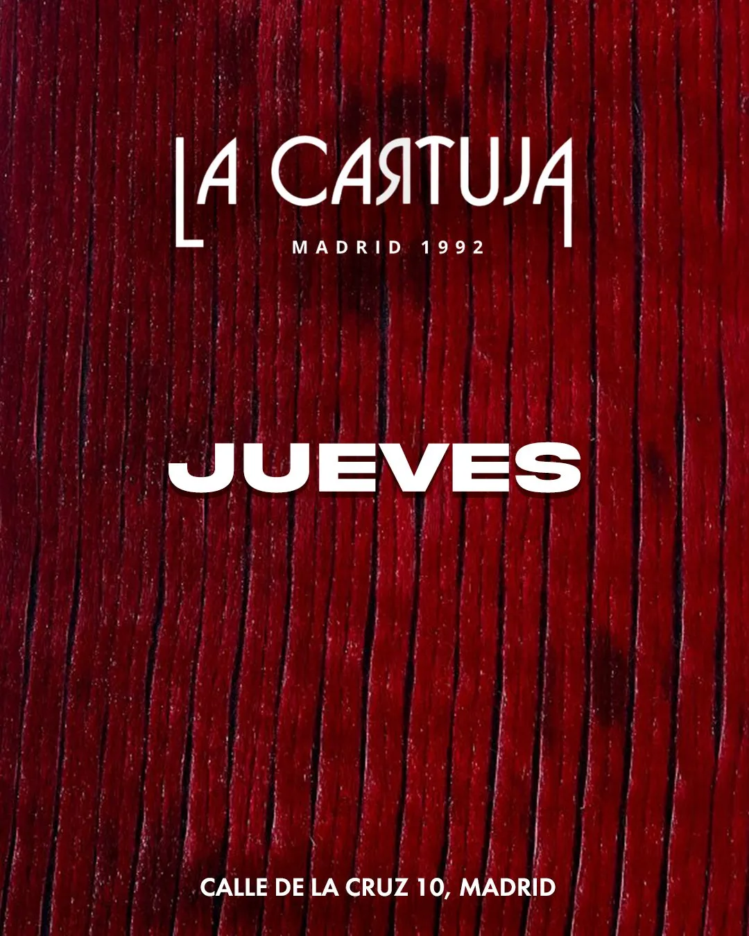 Flyer de Jueves en La Cartuja (Madrid), jueves 29 de octubre de 2026