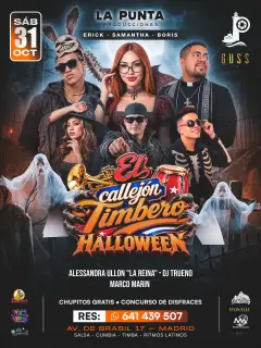 Flyer de EL CALLEJÓN TIMBERO HALLOWEEN en Guss Club (Madrid), sábado 31 de octubre de 2026