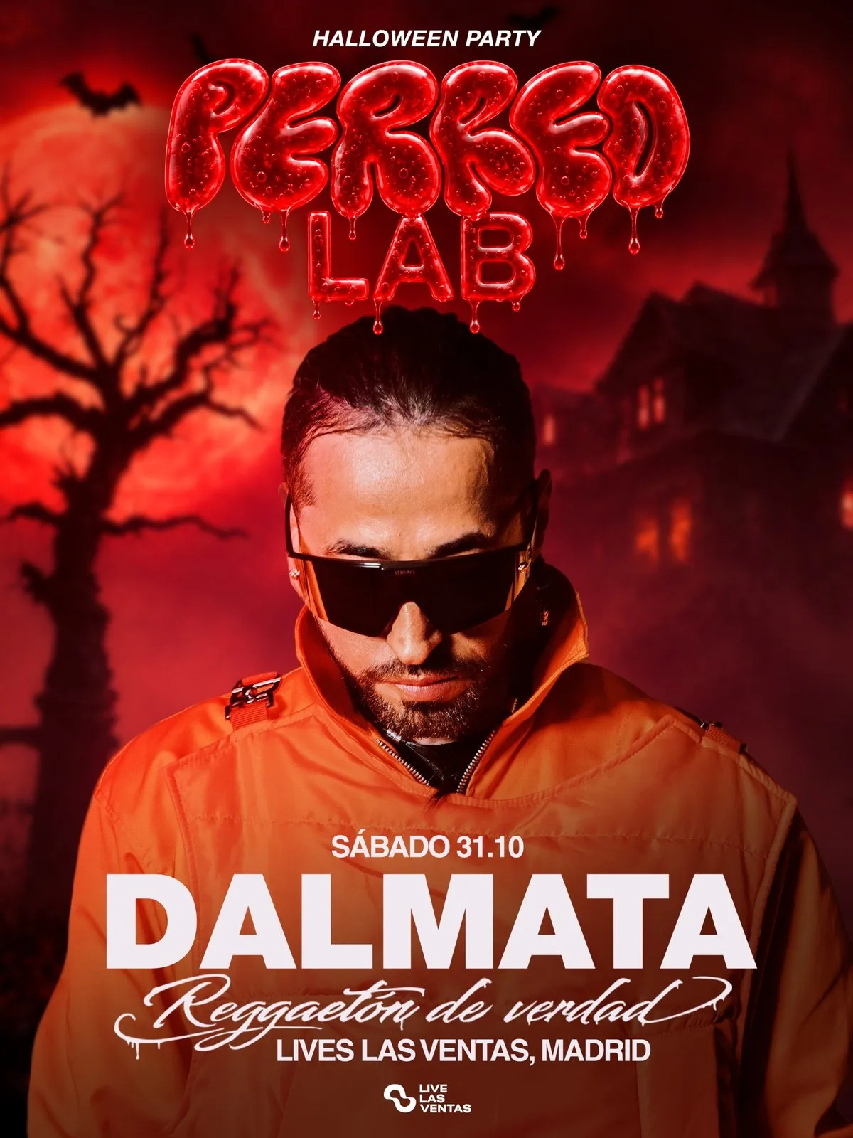 Flyer for PERREOLAB X HALLOWEEN LAS VENTAS at Madrid No Descansa (Madrid), Saturday 31 October 2026