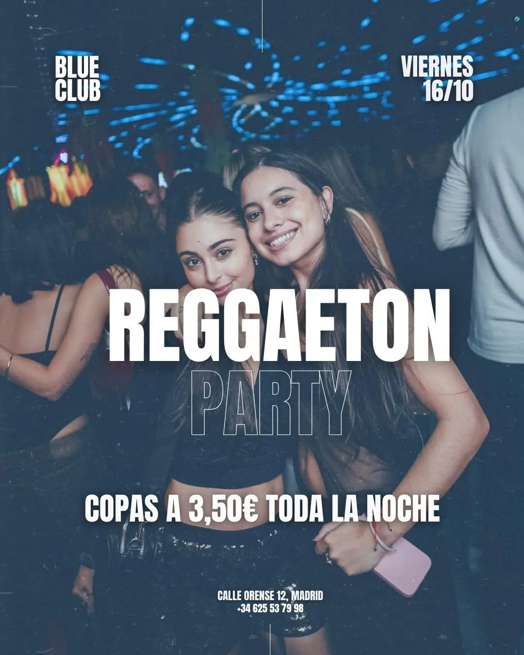 Flyer de COPAS A 3,5€ en Blue Club (Madrid), viernes 16 de octubre de 2026