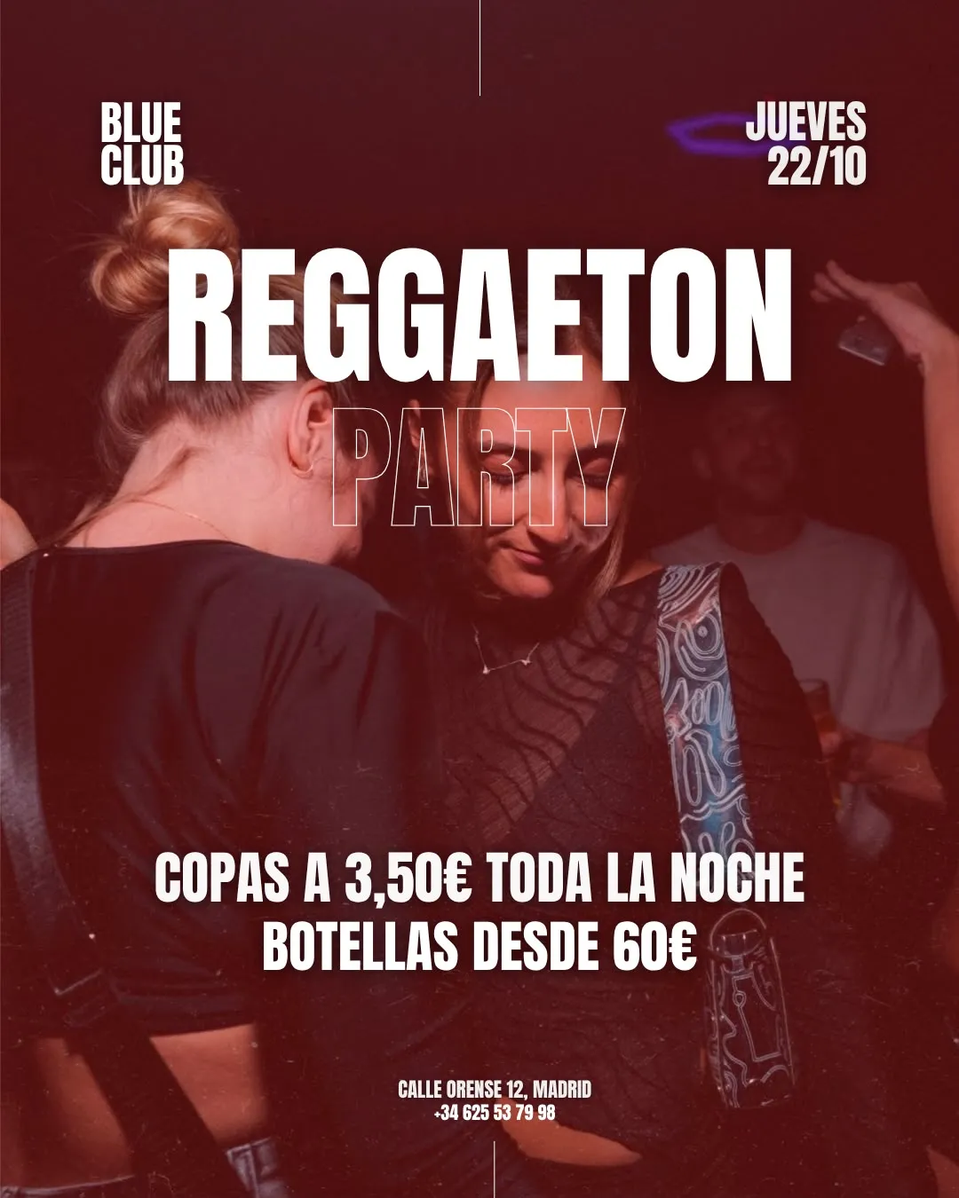 Flyer de COPAS A 3,5€ en Blue Club (Madrid), jueves 22 de octubre de 2026