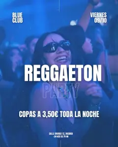 Flyer de COPAS A 3,5€ en Blue Club (Madrid), viernes 9 de octubre de 2026