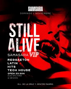 Flyer de STILL ALIVE - SAMSARA VIP en Samsara (Madrid), domingo 1 de noviembre de 2026