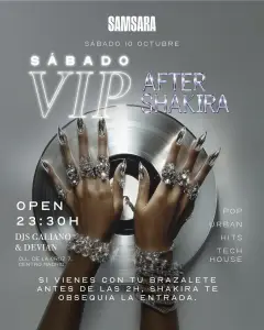 Flyer de SAMSARA VIP en Samsara (Madrid), sábado 10 de octubre de 2026