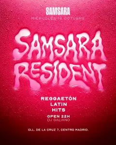 Flyer de SAMSARA RESIDENT en Samsara (Madrid), miércoles 14 de octubre de 2026