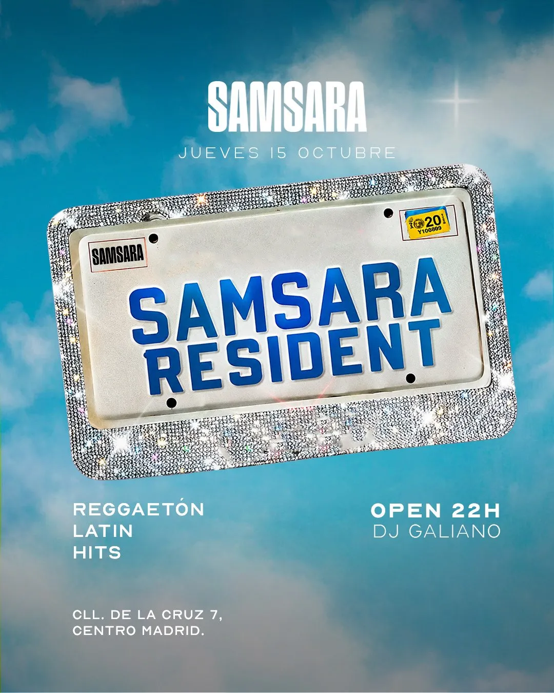 Flyer de SAMSARA RESIDENT en Samsara (Madrid), jueves 15 de octubre de 2026