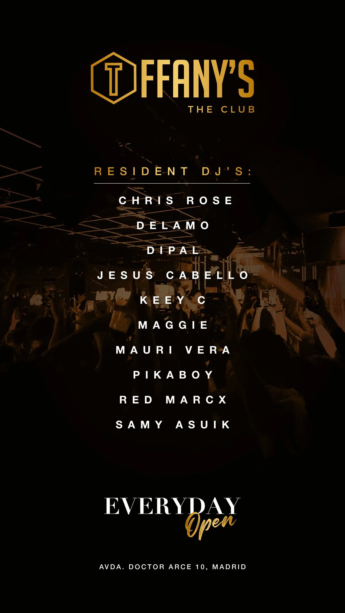 Flyer de SATURDAY'S at Tiffany's The Club en Tiffany's The Club (Madrid), sábado 14 de noviembre de 2026