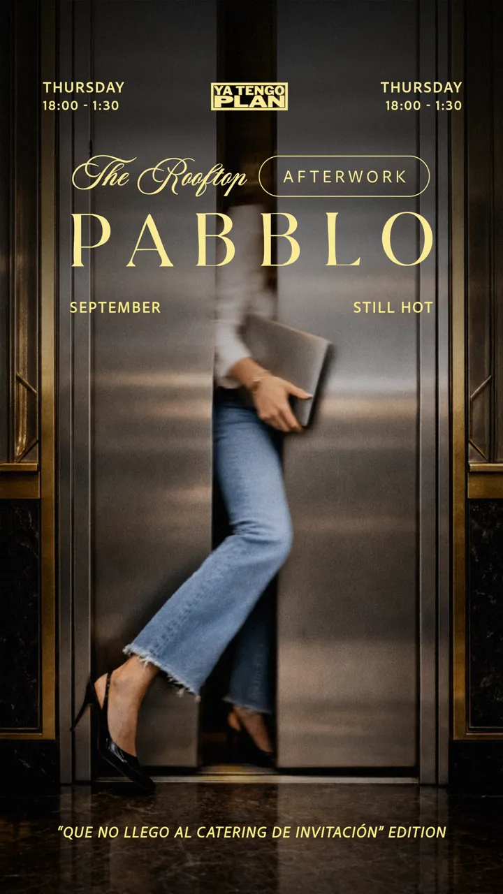 Flyer for Afterwork Pabblo at Yatengoplan (Madrid), Thursday 1 October 2026