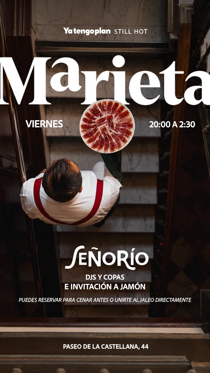 Flyer for Señorío Marieta at Yatengoplan (Madrid), Friday 16 October 2026