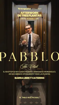 Flyer de Afterwork Pabblo Club en Yatengoplan (Madrid), jueves 22 de octubre de 2026