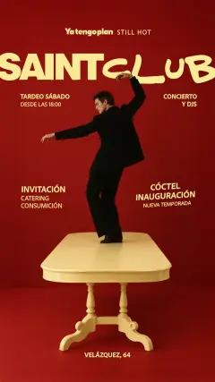 Flyer de Inauguración Tardeo SaintClub en Yatengoplan (Madrid), sábado 3 de octubre de 2026