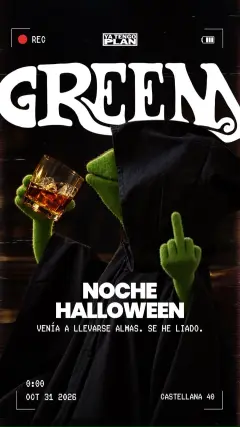 Flyer de Green Halloween en Yatengoplan (Madrid), sábado 31 de octubre de 2026