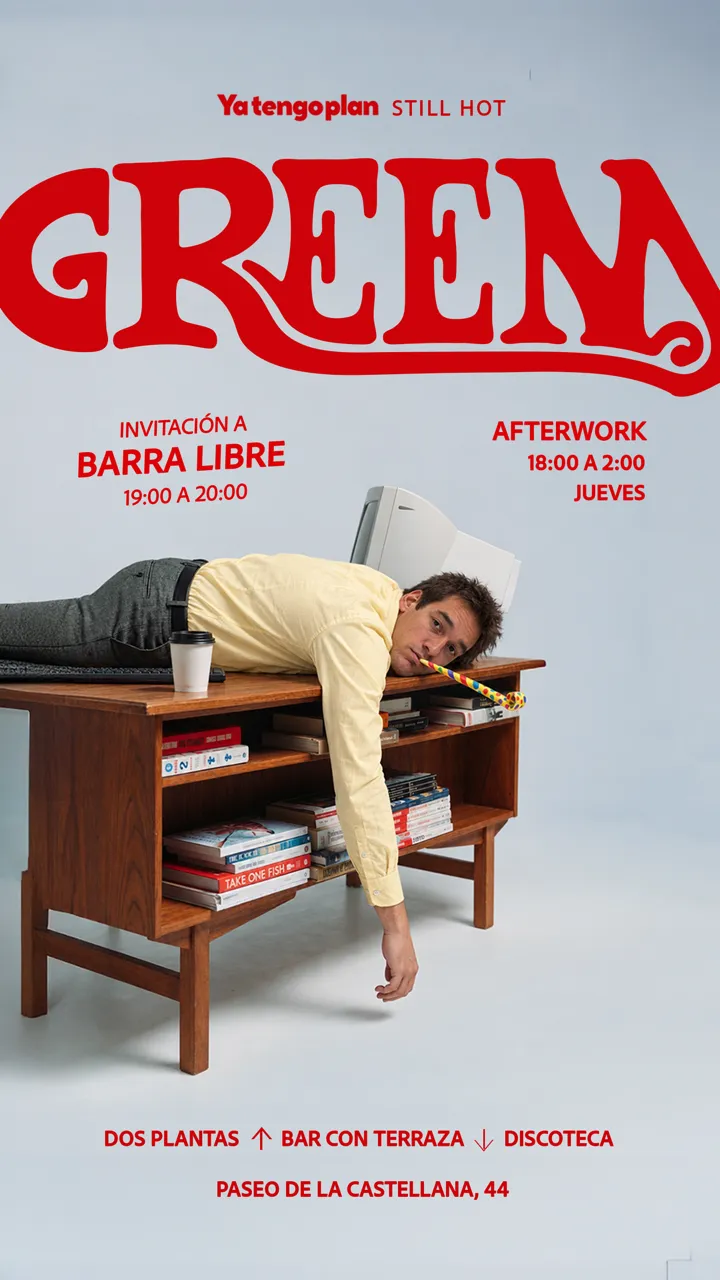 Flyer for Afterwork Green at Yatengoplan (Madrid), Thursday 8 October 2026