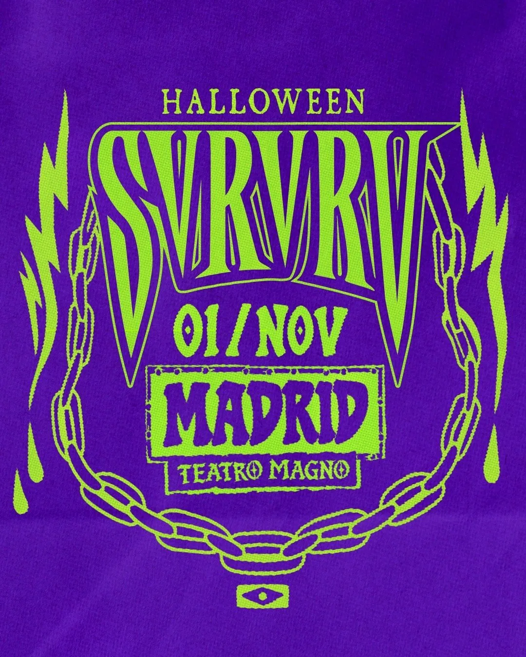 Flyer for HALLOWEEN SVRVRV MADRID at Teatro Magno (Madrid), Sunday 1 November 2026
