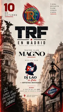 Flyer de TRF - REPARTO CUBANO | BABYLON en Teatro Magno (Madrid), sábado 10 de octubre de 2026