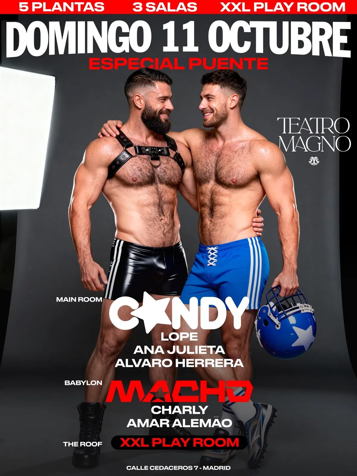 Flyer de CANDY x MACHO en Teatro Magno (Madrid), domingo 11 de octubre de 2026