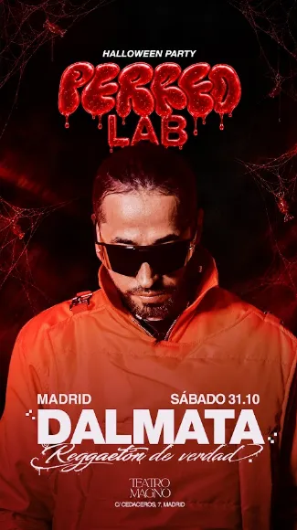 Flyer de PERREOLAB HALLOWEN X DALMATA en Teatro Magno (Madrid), sábado 31 de octubre de 2026