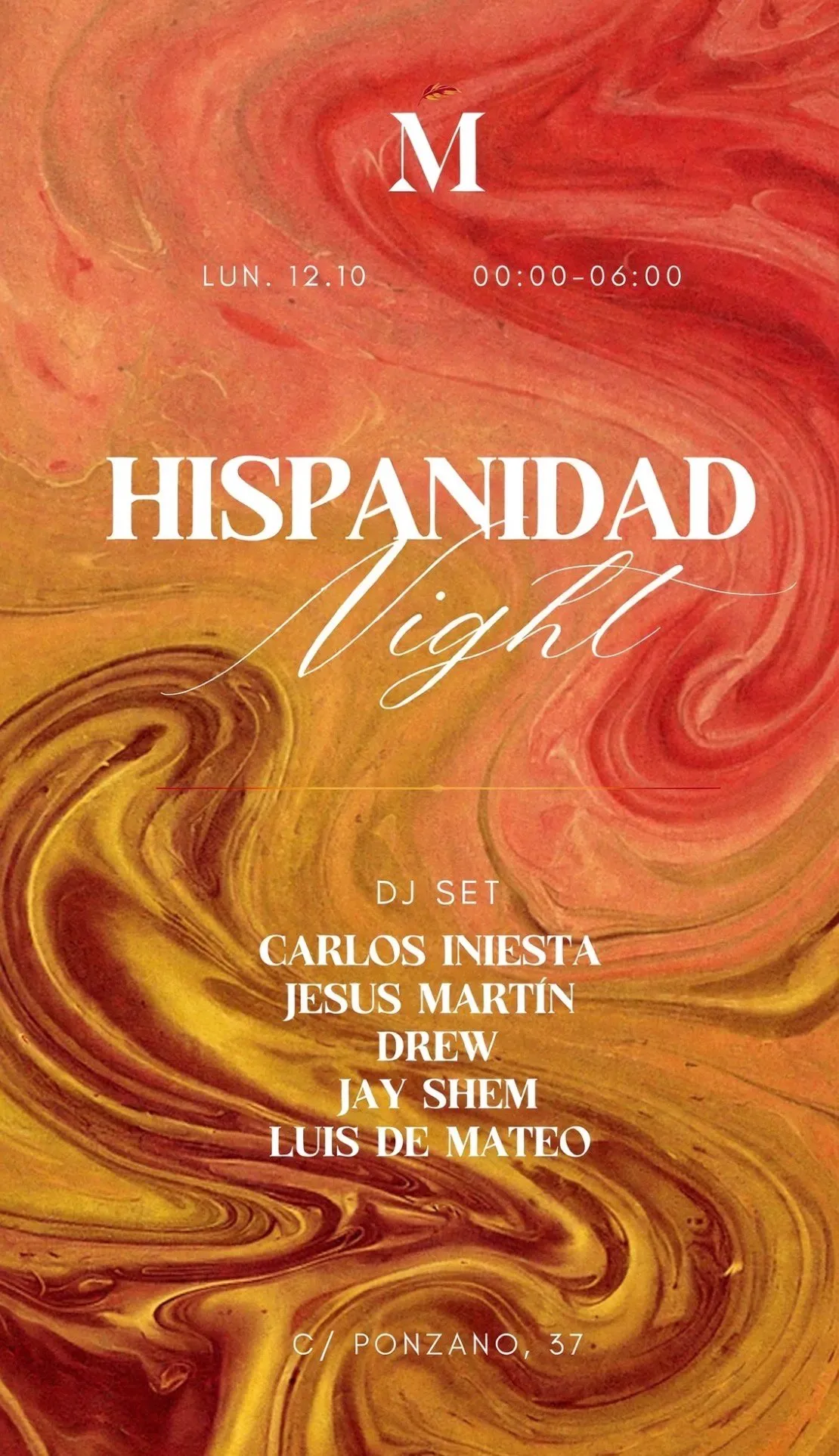 Flyer de DOMINGO - VÍSPERA FESTIVO HISPANIDAD en Marabú (Madrid), domingo 11 de octubre de 2026