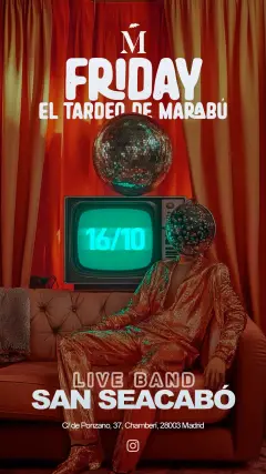 Flyer de EL TARDEO DE MARABÚ - VIERNES en Marabú (Madrid), viernes 16 de octubre de 2026
