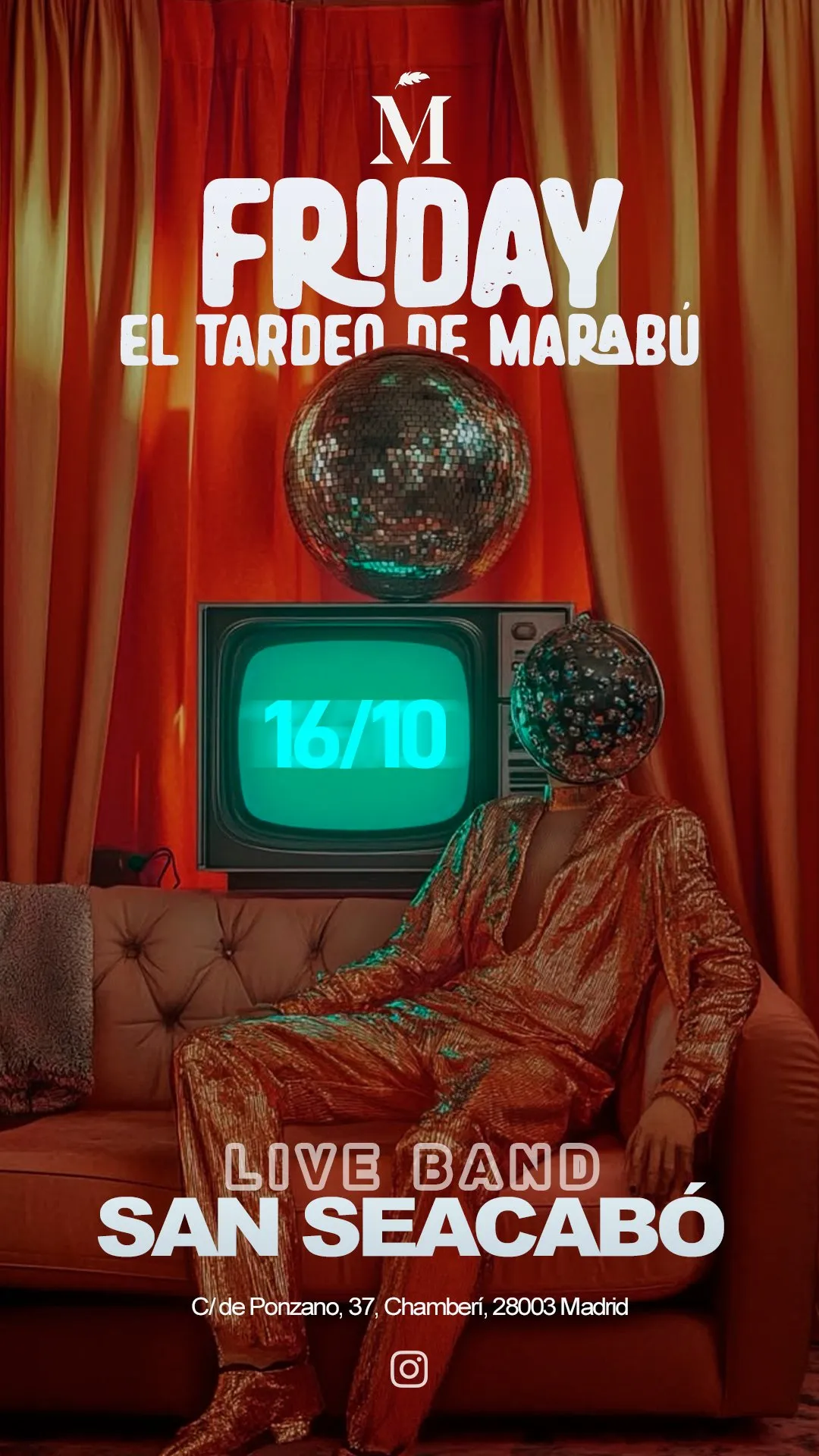 Flyer de EL TARDEO DE MARABÚ - VIERNES en Marabú (Madrid), viernes 16 de octubre de 2026