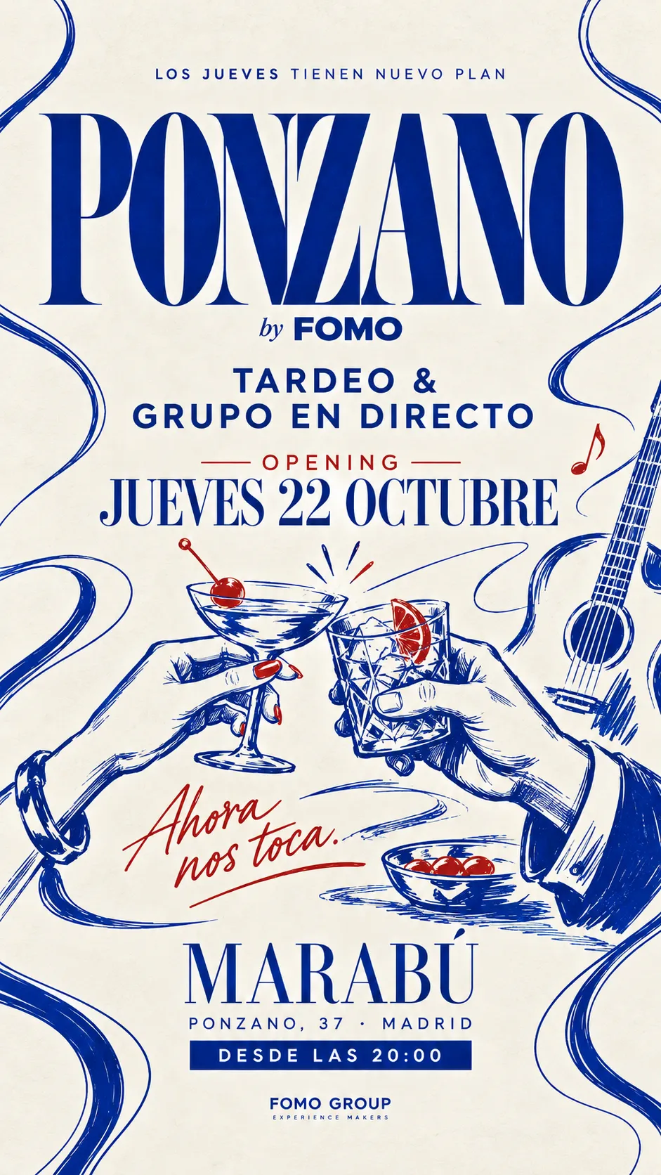 Flyer for AFTERWORK PONZANO at Marabú (Madrid), Thursday 29 October 2026