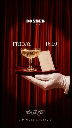 Flyer de Viernes BONDED en Bonded Club (Madrid), viernes 11 de diciembre de 2026