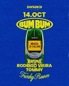 Flyer de Bum Bum Funky Room en Bonded Club (Madrid), miércoles 14 de octubre de 2026