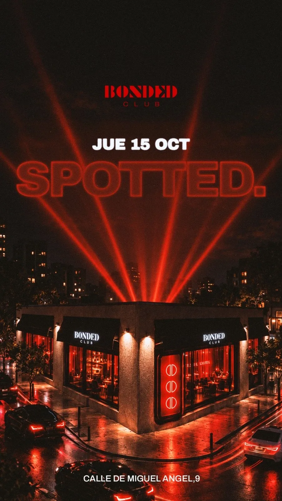 Flyer for BONDED x Spotted at Bonded Club (Madrid), Thursday 15 October 2026