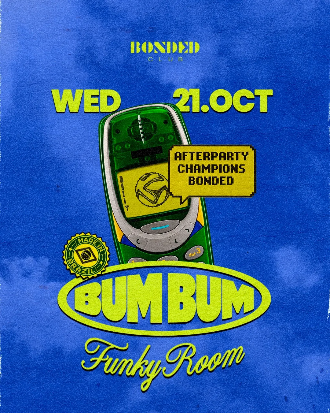 Flyer de Bum Bum Funky Room en Bonded Club (Madrid), miércoles 16 de diciembre de 2026