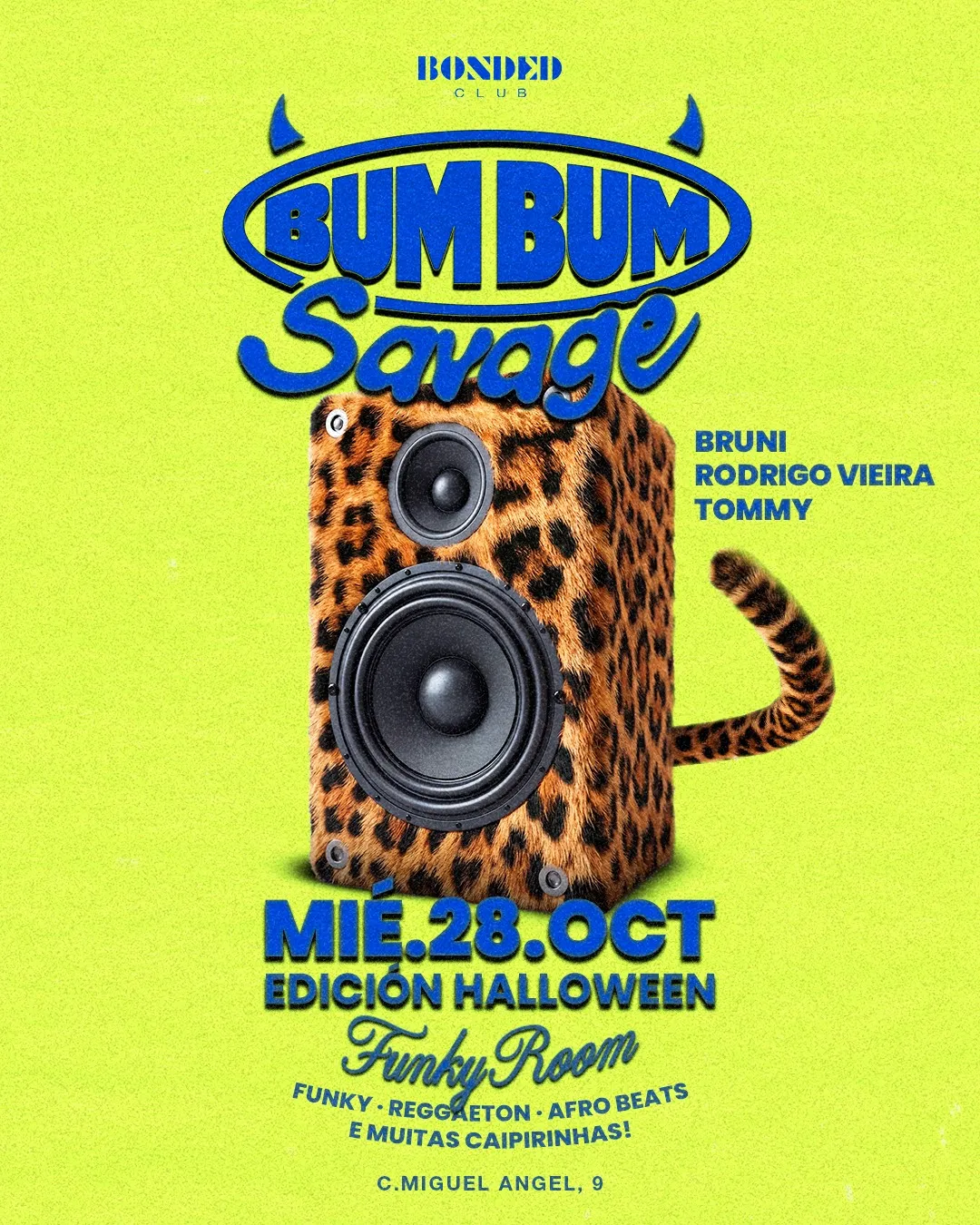 Flyer for Bum Bum - Halloween Edition at Bonded Club (Madrid), Wednesday 28 October 2026