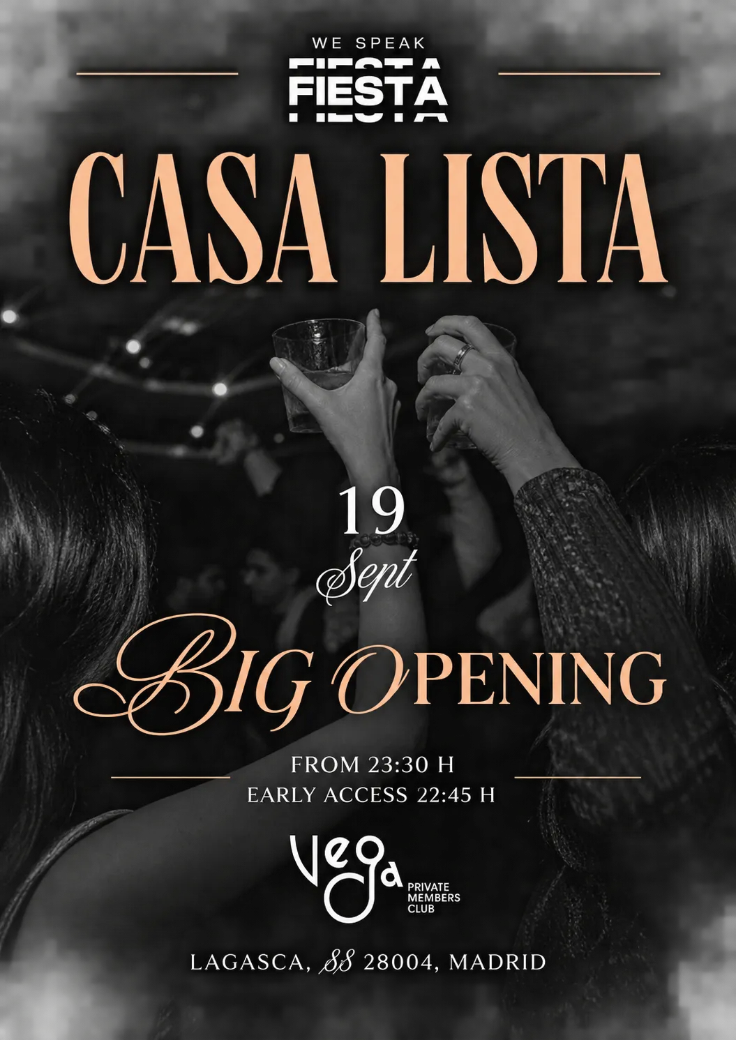 Flyer de CASA LISTA X WE SPEAK en We Speak Fiesta! (Madrid), sábado 24 de octubre de 2026