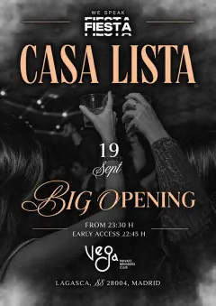 Flyer de CASA LISTA X WE SPEAK en We Speak Fiesta! (Madrid), sábado 31 de octubre de 2026