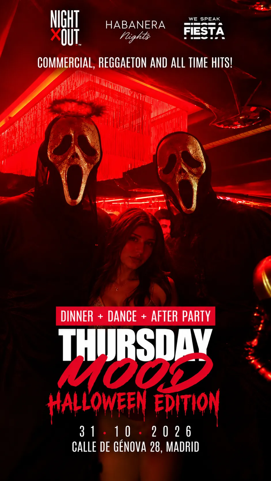 Flyer for WE SPEAK HALLOWEEN AT HABANERA at We Speak Fiesta! (Madrid), Saturday 31 October 2026