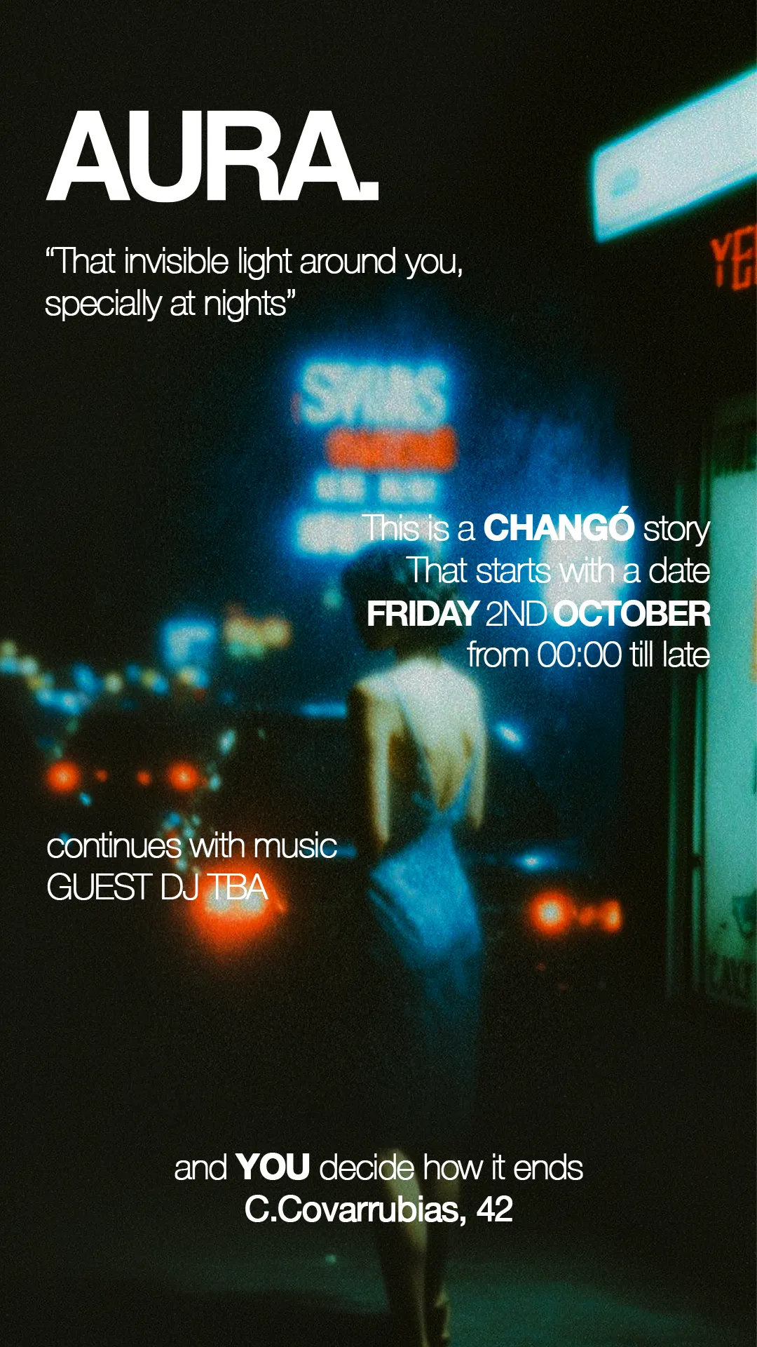 Flyer de AURA en Chango (Madrid), viernes 2 de octubre de 2026