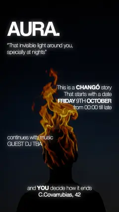Flyer de AURA en Chango (Madrid), viernes 9 de octubre de 2026